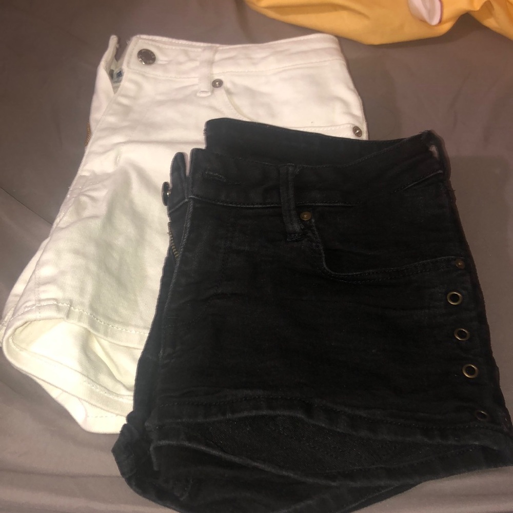 two denim shorts